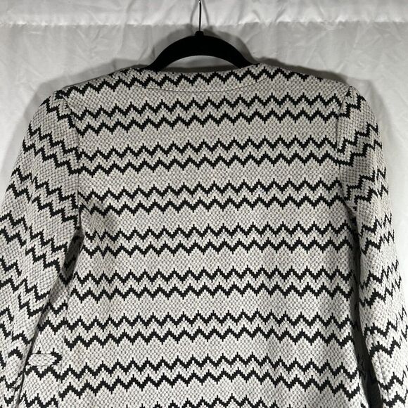 Maurices Cardigan Women's Small White Black Print Open Front Long Sleeve - Picture 8 of 9